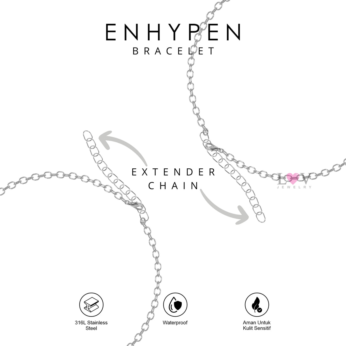 Gelang Tanda Tangan Enhypen Handwriting Signature Aksesoris Gift Engene Heeseung Jay Jake Sunghoon Sunoo Jungwon Niki - Enhypen Bracelet