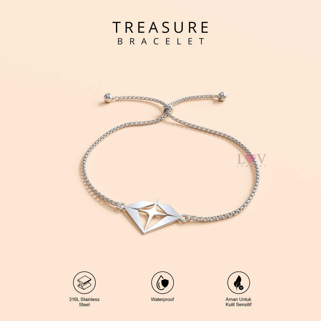 Gelang Treasure Teume Aesthetic Anti Karat Aksesoris Kpop Korea Style Serut Adjustable - Treasure Bracelet