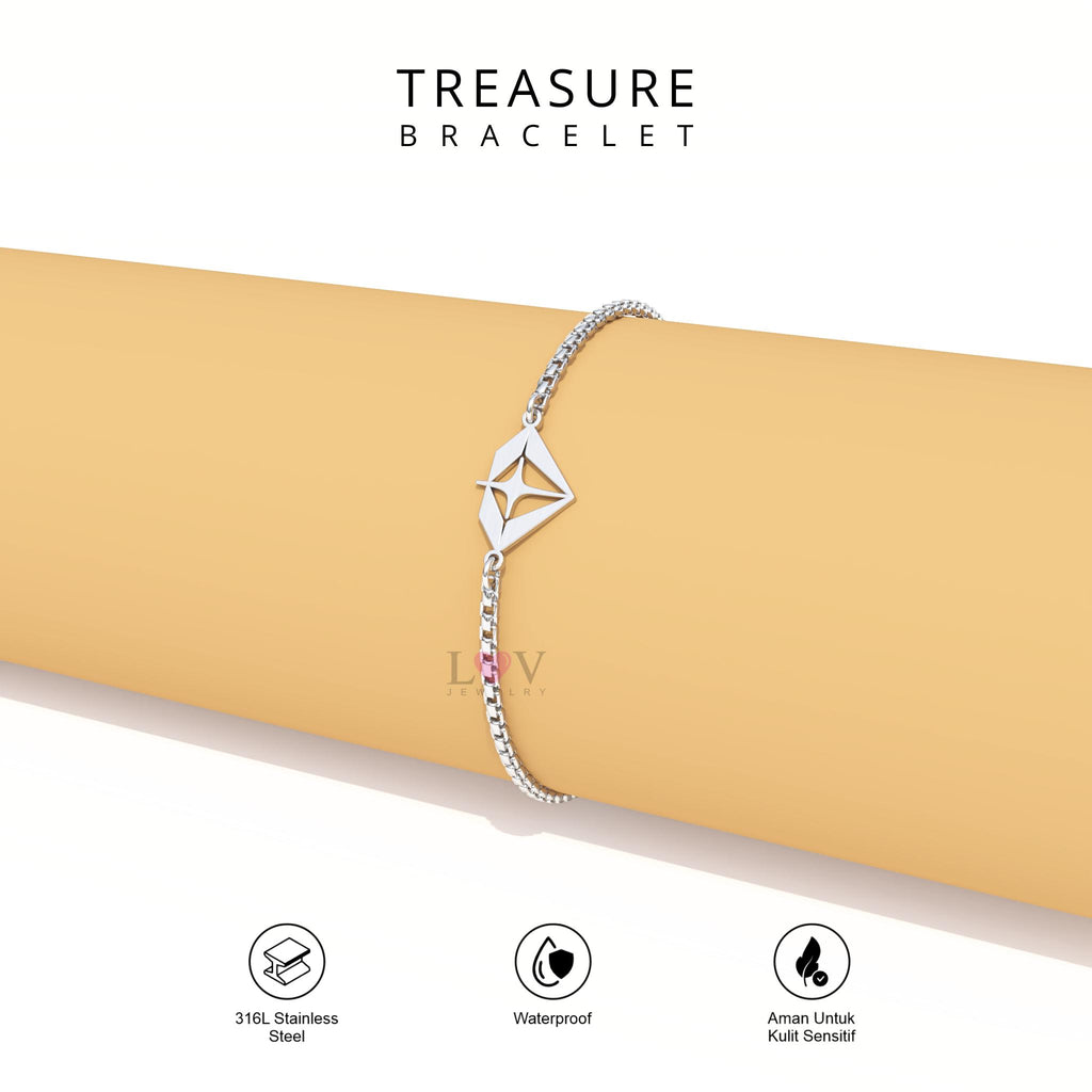 Gelang Treasure Teume Aesthetic Anti Karat Aksesoris Kpop Korea Style Serut Adjustable - Treasure Bracelet