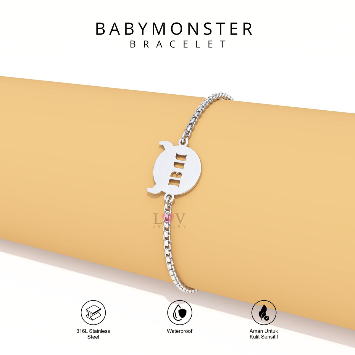 Gelang Baemon Monstiez Serut Bracelet Kpop Stainless Steel Anti Karat - Babymonster Bracelet