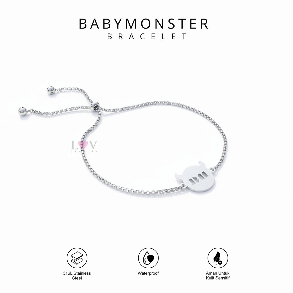 Gelang Baemon Monstiez Serut Bracelet Kpop Stainless Steel Anti Karat - Babymonster Bracelet
