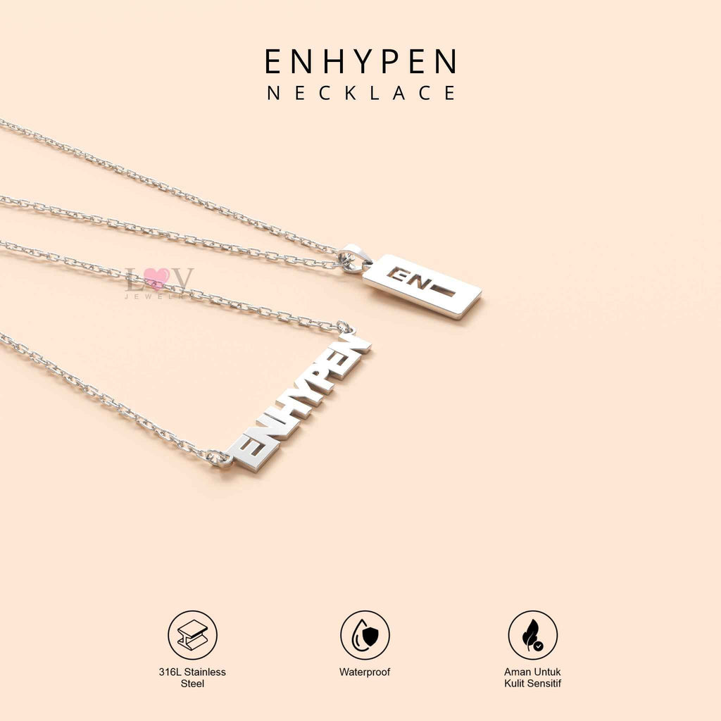 Kalung Enhypen Logo Kpop EN Aksesori Engene Gift Lucu Bias Kpop Vibes Trendy Stainless 316L Anti Karat - Enhypen Necklace