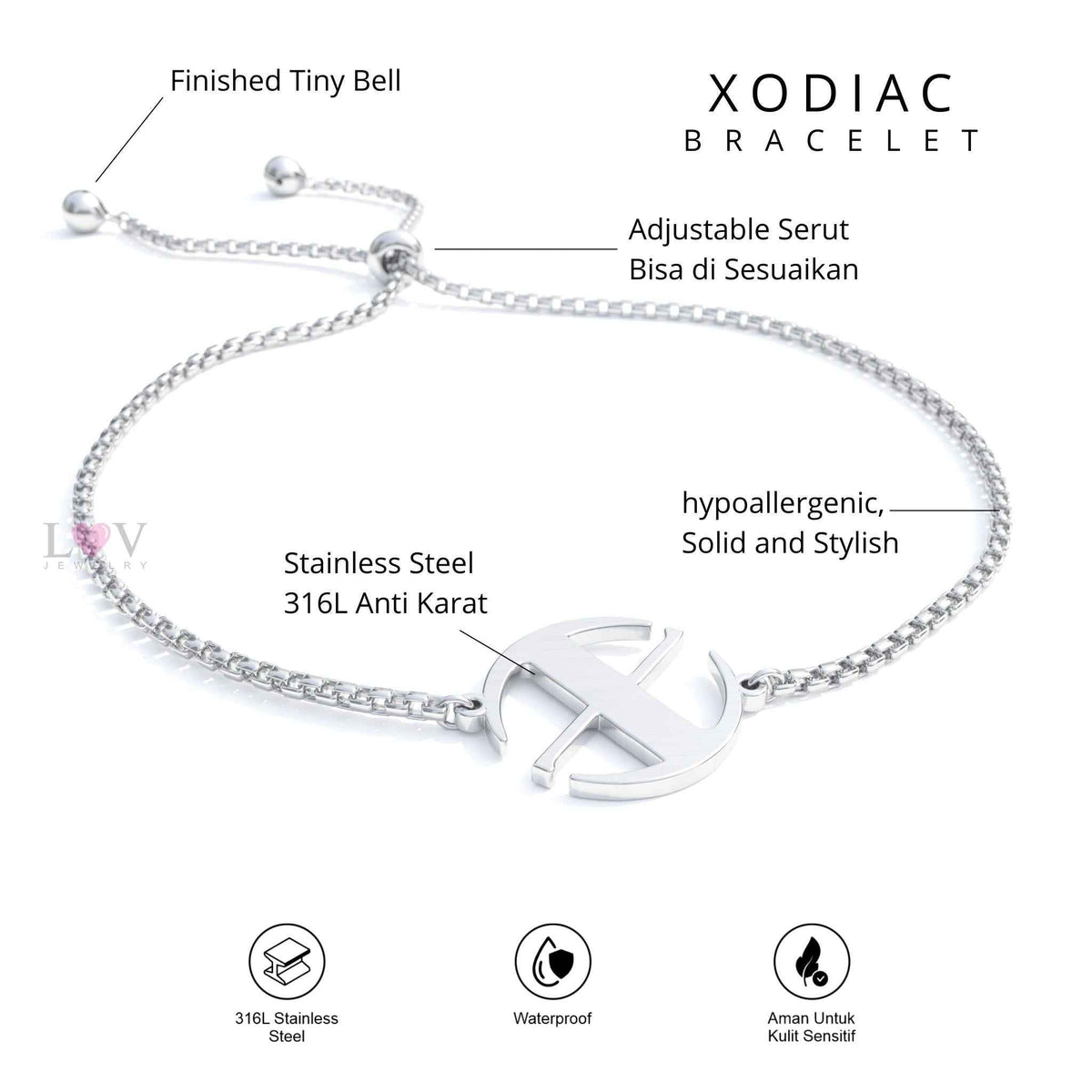 Gelang XODIAC X-Bliss Glowy Day Inspired Bracelet Aksesoris Stainless Anti Karat Korean Style Kpopers - Xodiac Bracelet