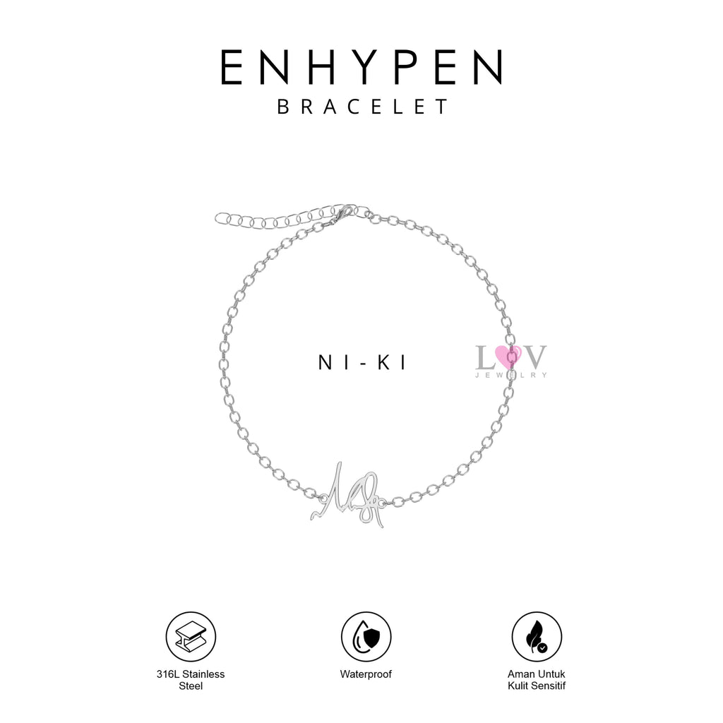 Gelang Tanda Tangan Enhypen Handwriting Signature Aksesoris Gift Engene Heeseung Jay Jake Sunghoon Sunoo Jungwon Niki - Enhypen Bracelet