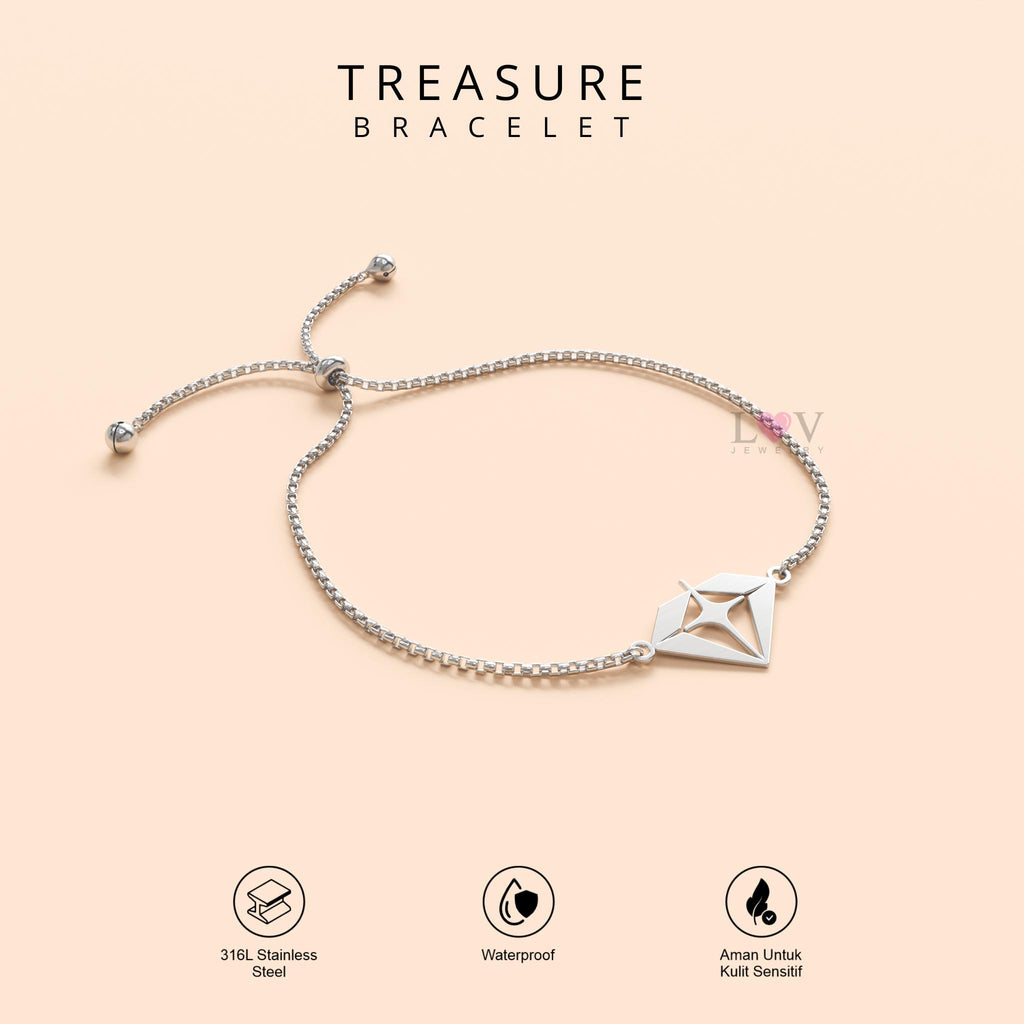Gelang Treasure Teume Aesthetic Anti Karat Aksesoris Kpop Korea Style Serut Adjustable - Treasure Bracelet