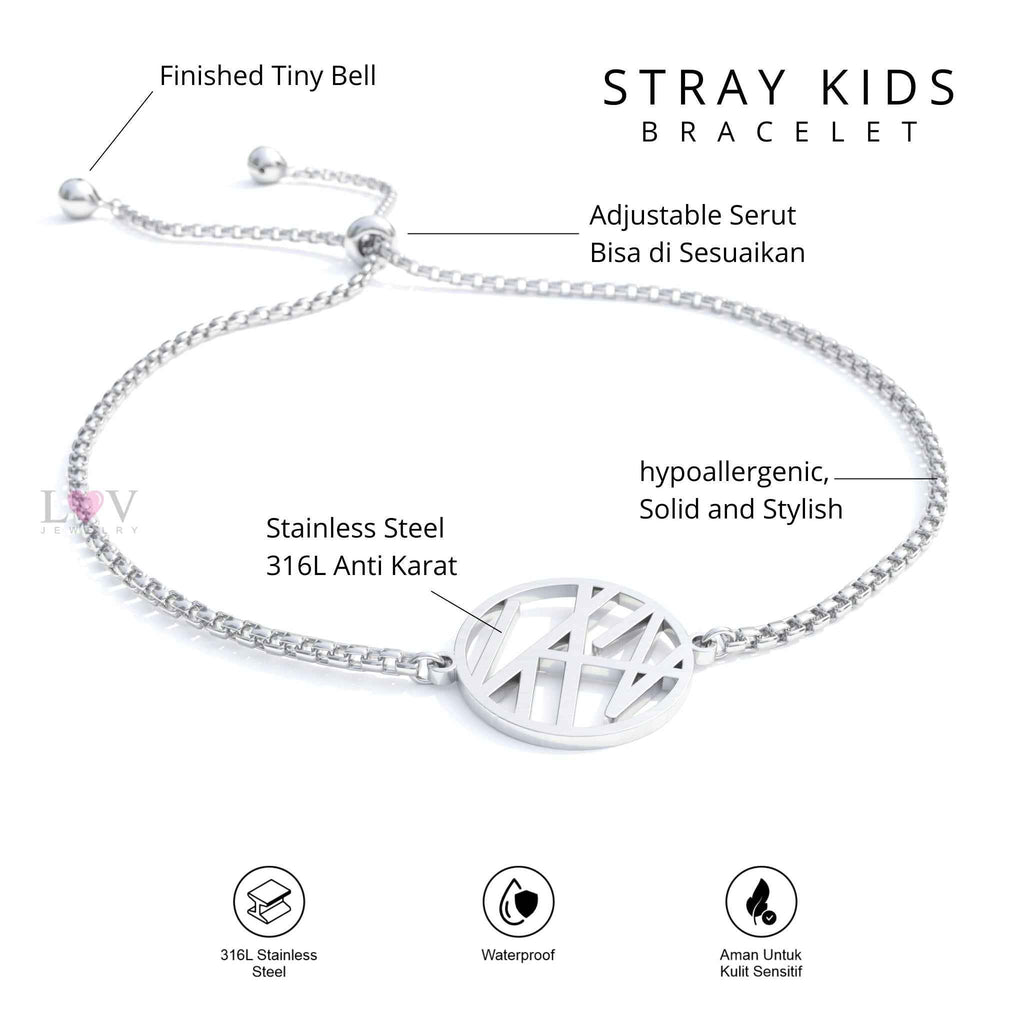Gelang Stray Kids STAY Back Door Bracelet Kpop Stainless Anti Karat Aksesoris Unisex - Stray Kids Bracelet