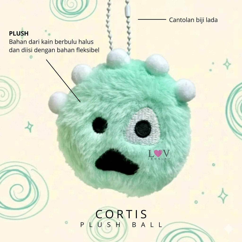 Birthday Cortis Plush Ball Doll Keychain Boneka Poyoyoi Acai Greengreen TNT Redred Gantungan Tas Lucu Imut Aesthetic Lembut - Cortis Ball
