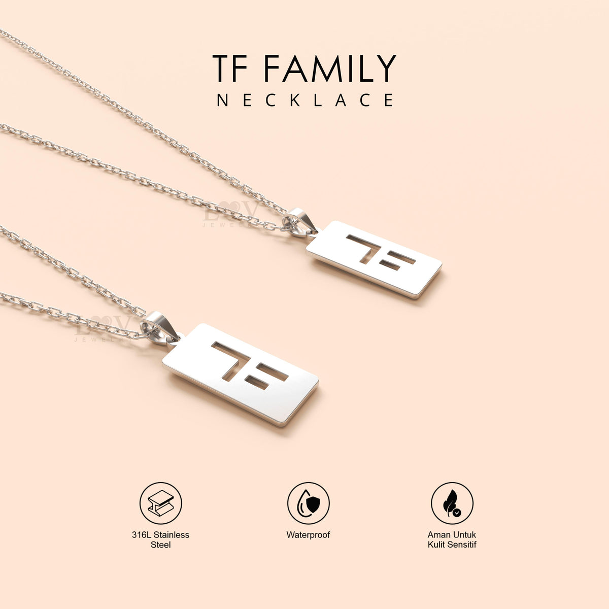 Kalung TF Family | Kalung Logo Buat Fans TF Family C-POP Desain Eksklusif Aesthetic | TF Family Necklace