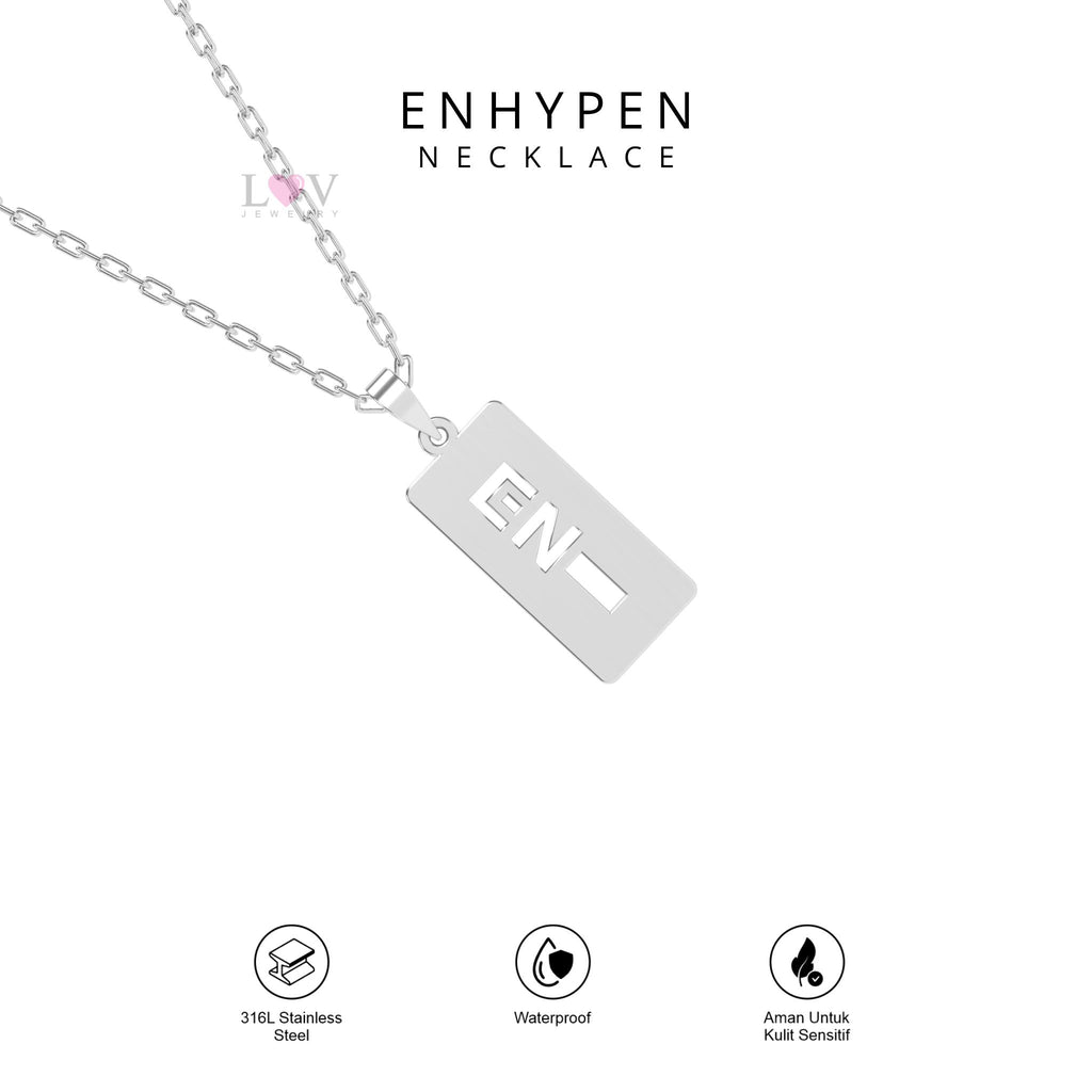 Kalung Enhypen Logo Kpop EN Aksesori Engene Gift Lucu Bias Kpop Vibes Trendy Stainless 316L Anti Karat - Enhypen Necklace