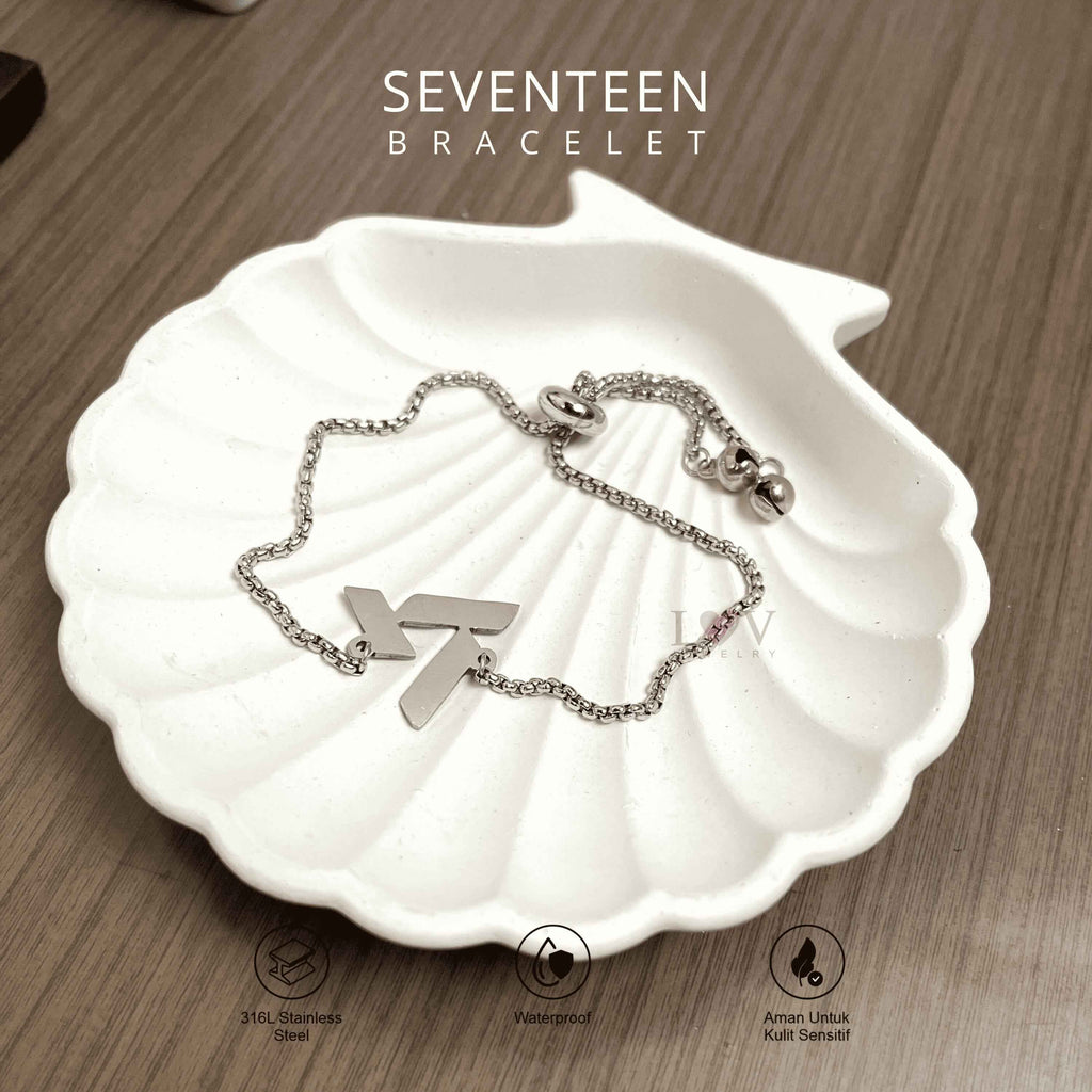 Gelang Seventeen Serut Stainless 316 Custom Logo Kpop Aksesoris Bias Carat | Seventeen Bracelet