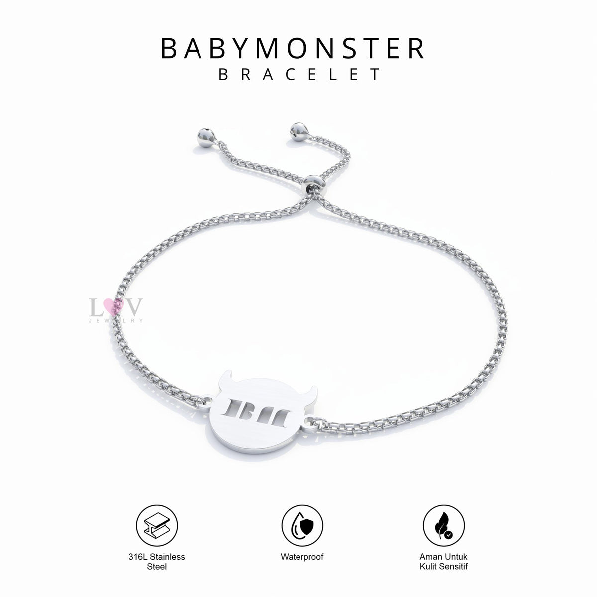 Gelang Baemon Monstiez Serut Bracelet Kpop Stainless Steel Anti Karat - Babymonster Bracelet