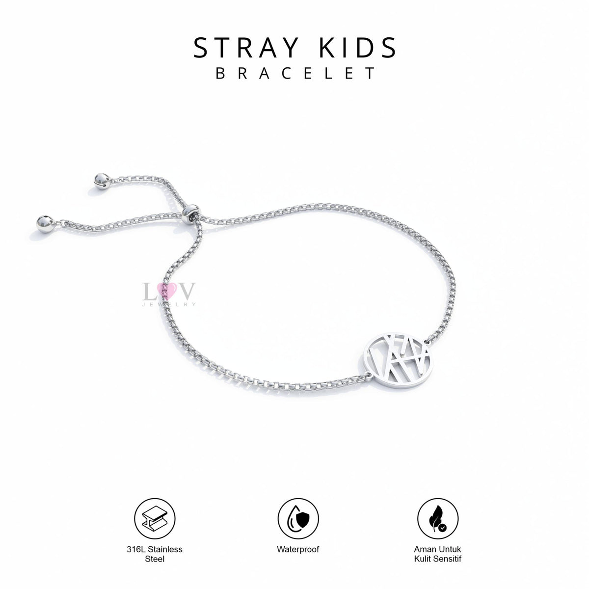 Gelang Stray Kids STAY Back Door Bracelet Kpop Stainless Anti Karat Aksesoris Unisex - Stray Kids Bracelet