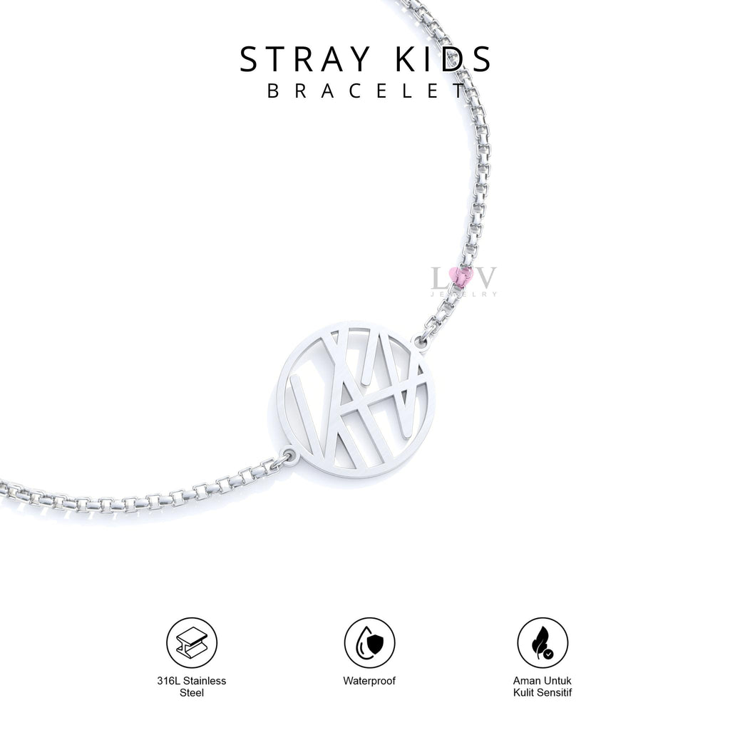 Gelang Stray Kids STAY Back Door Bracelet Kpop Stainless Anti Karat Aksesoris Unisex - Stray Kids Bracelet