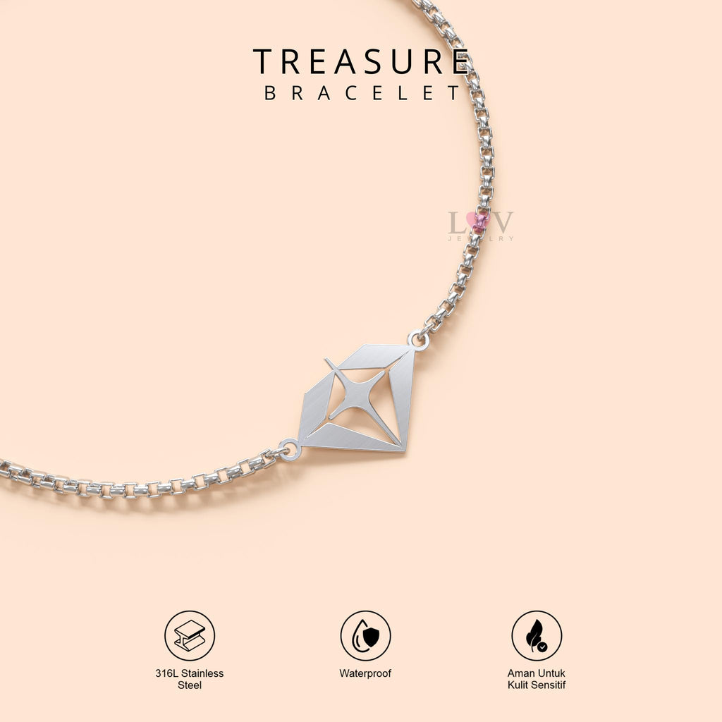 Gelang Treasure Teume Aesthetic Anti Karat Aksesoris Kpop Korea Style Serut Adjustable - Treasure Bracelet