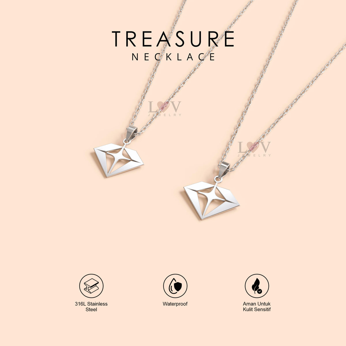 Kalung TREASURE Teume Kpop Aksesoris Fandom Stylish Bias Idol Bahan Anti karat - TREASURE Necklace