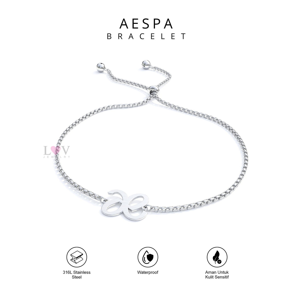 Gelang Aespa MY Bracelet Kpop Stainless Steel Anti Karat Korean Inspired Aksesoris Kpopers Karina Winter Giselle Ningning - Aespa Bracelet