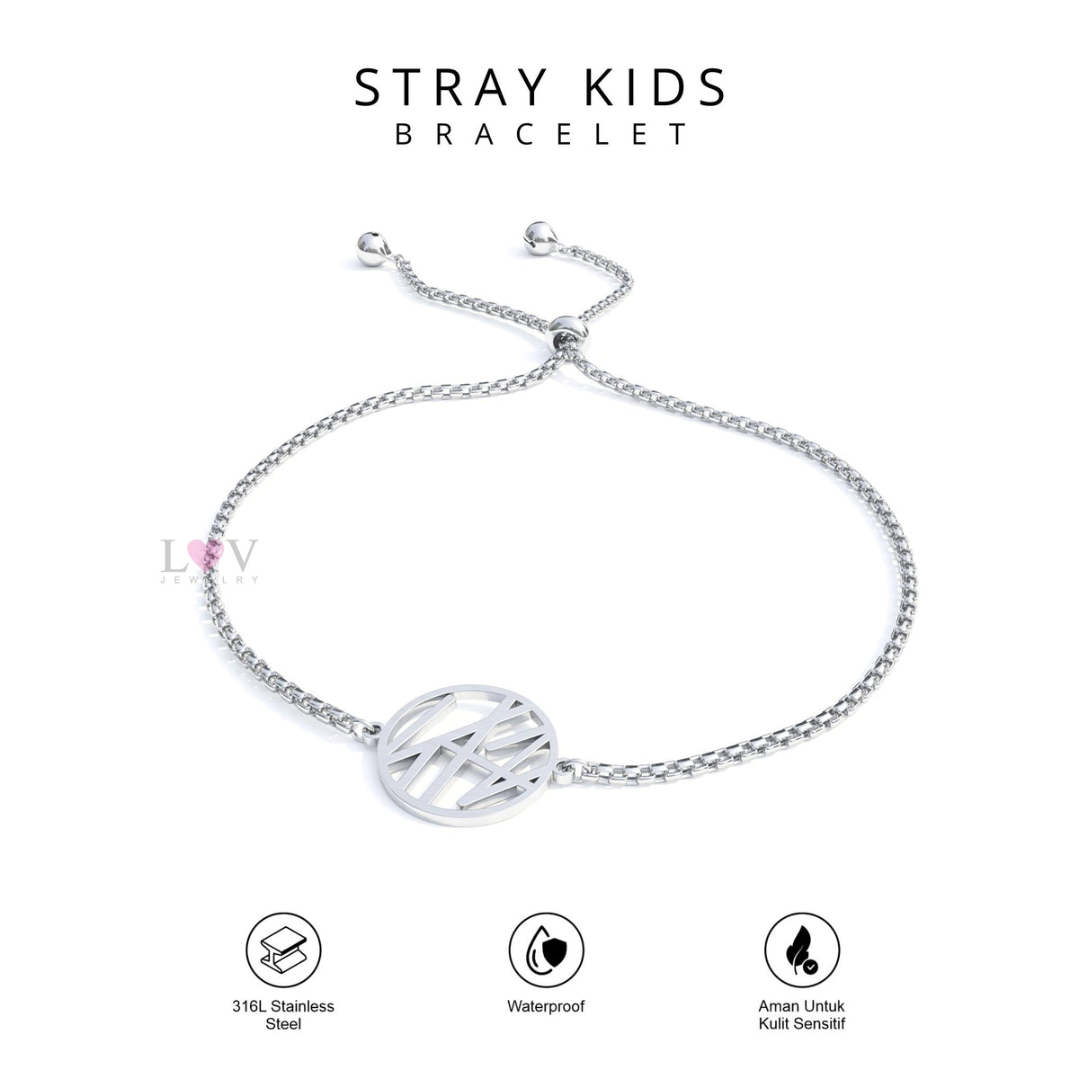 Gelang Stray Kids STAY Back Door Bracelet Kpop Stainless Anti Karat Aksesoris Unisex - Stray Kids Bracelet