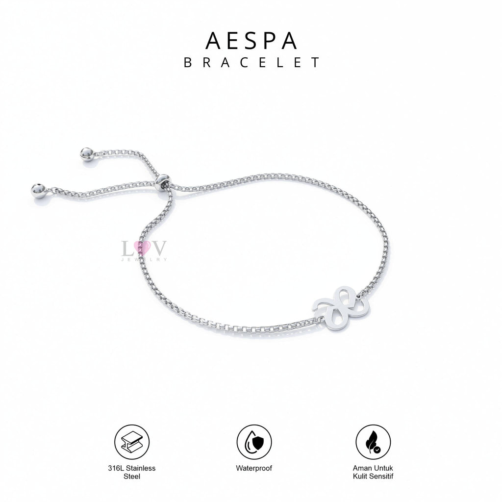 Gelang Aespa MY Bracelet Kpop Stainless Steel Anti Karat Korean Inspired Aksesoris Kpopers Karina Winter Giselle Ningning - Aespa Bracelet