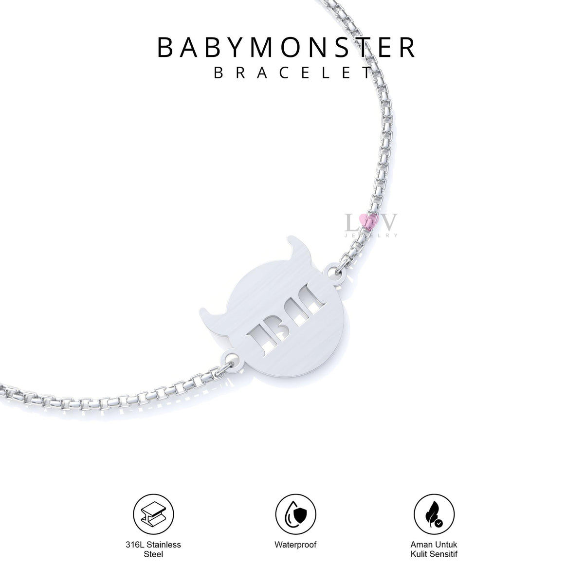 Gelang Baemon Monstiez Serut Bracelet Kpop Stainless Steel Anti Karat - Babymonster Bracelet