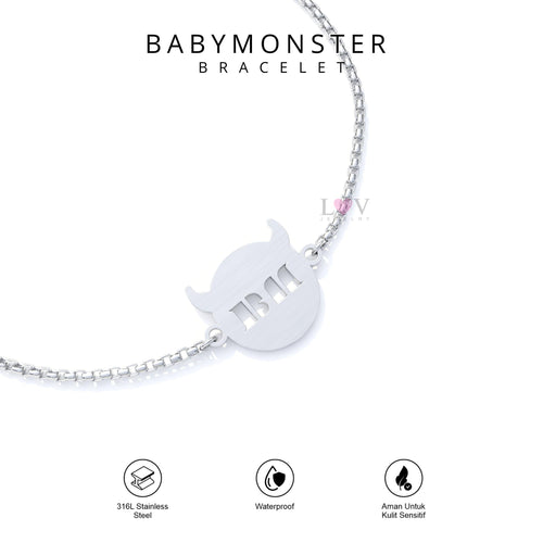 Gelang Baemon Monstiez Serut Bracelet Kpop Stainless Steel Anti Karat - Babymonster Bracelet