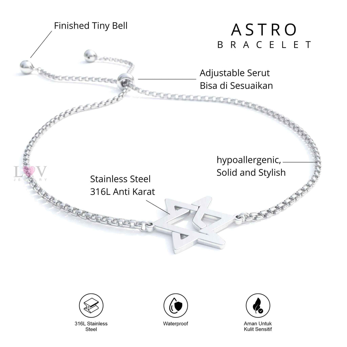Gelang Astro Aroha Edition Kpop Inspired Bracelet Aksesoris Stainless Steel Anti Karat Kpopers - Astro Bracelet