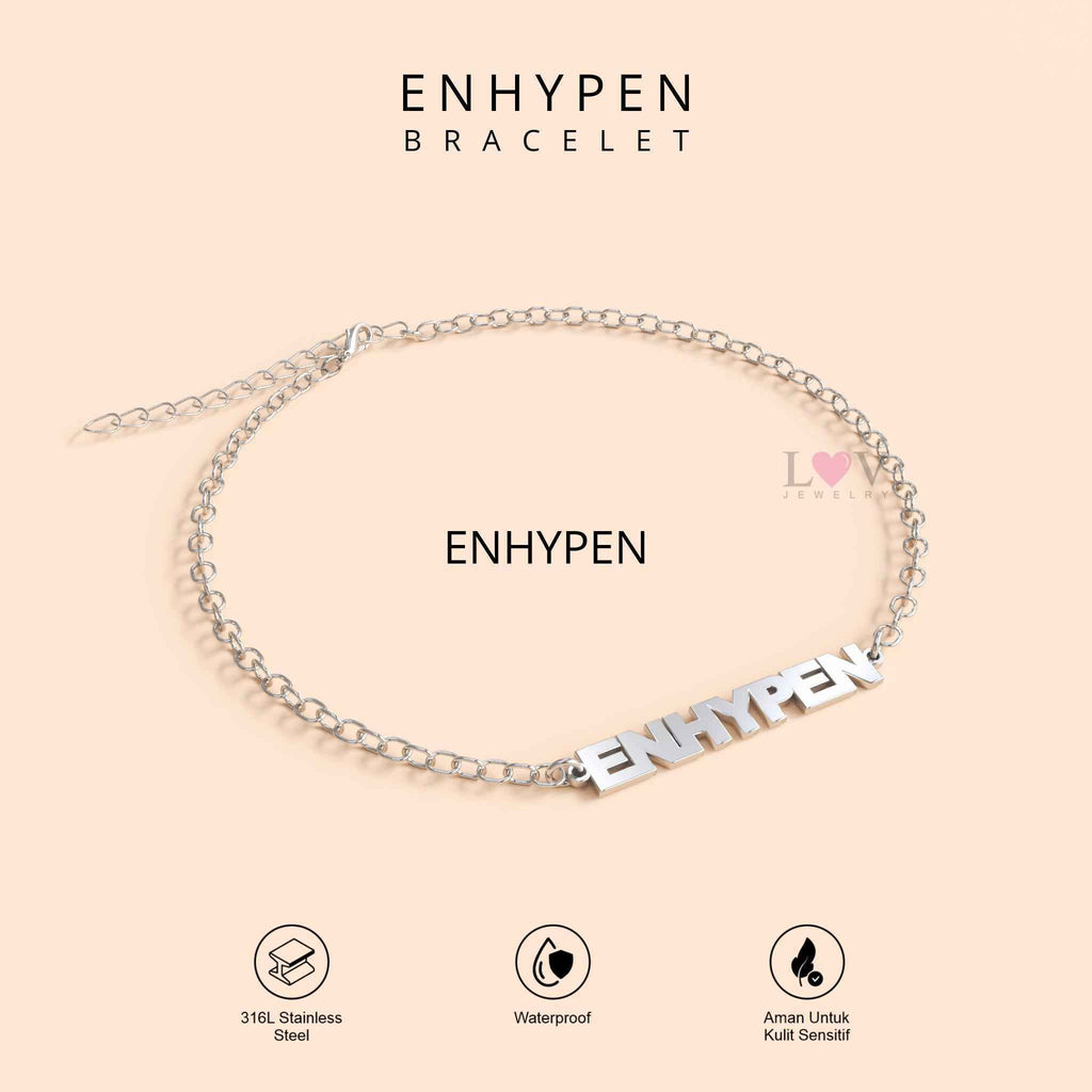 Gelang Tanda Tangan Enhypen Handwriting Signature Aksesoris Gift Engene Heeseung Jay Jake Sunghoon Sunoo Jungwon Niki - Enhypen Bracelet