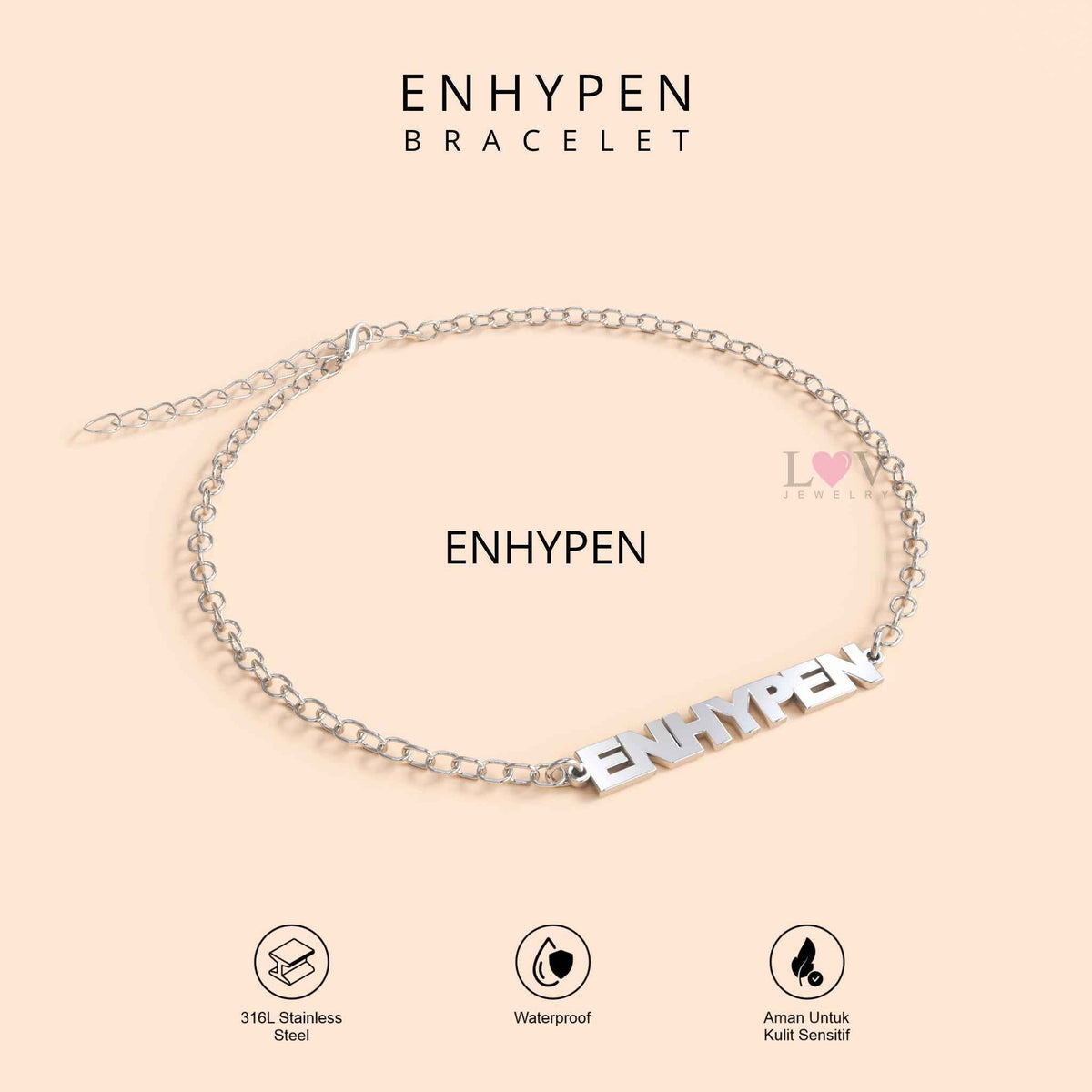 Gelang Tanda Tangan Enhypen Handwriting Signature Aksesoris Gift Engene Heeseung Jay Jake Sunghoon Sunoo Jungwon Niki - Enhypen Bracelet