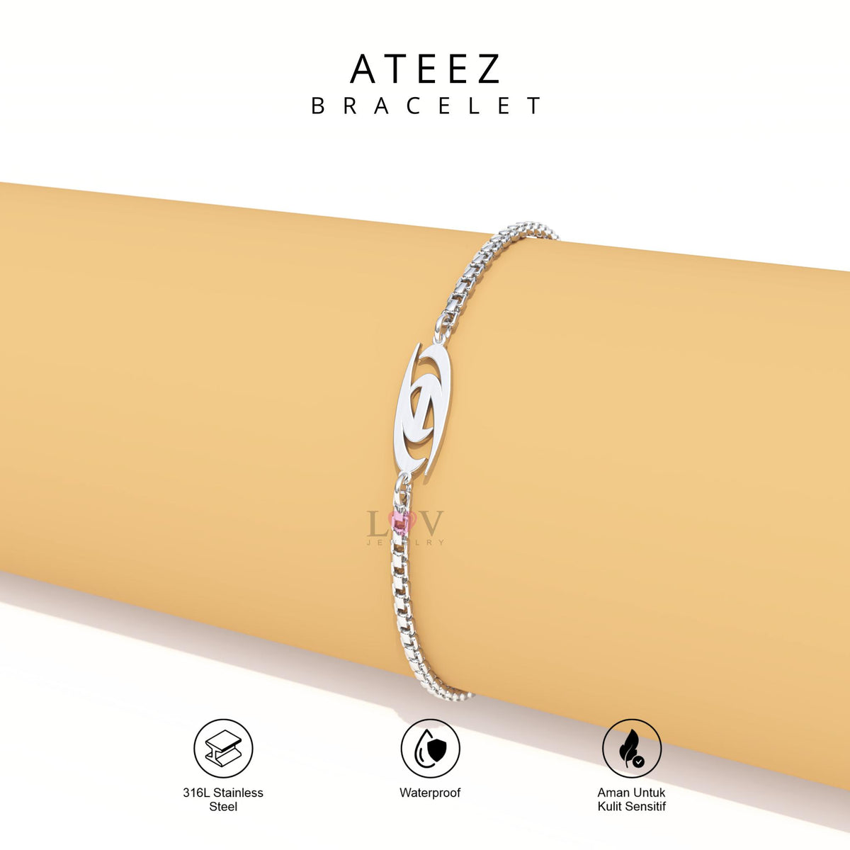 Gelang ATEEZ ATINY Edition Kpop Inspired Bracelet Aksesoris Stainless Steel Anti Karat Korean Style Unisex - Ateez Bracelet