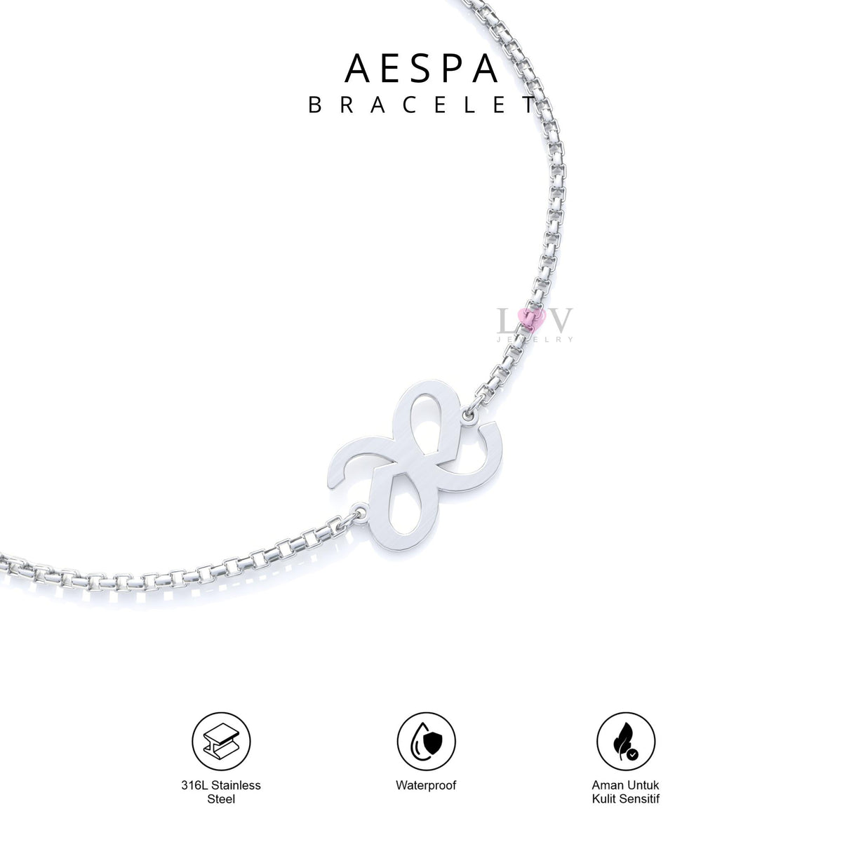 Gelang Aespa MY Bracelet Kpop Stainless Steel Anti Karat Korean Inspired Aksesoris Kpopers Karina Winter Giselle Ningning - Aespa Bracelet