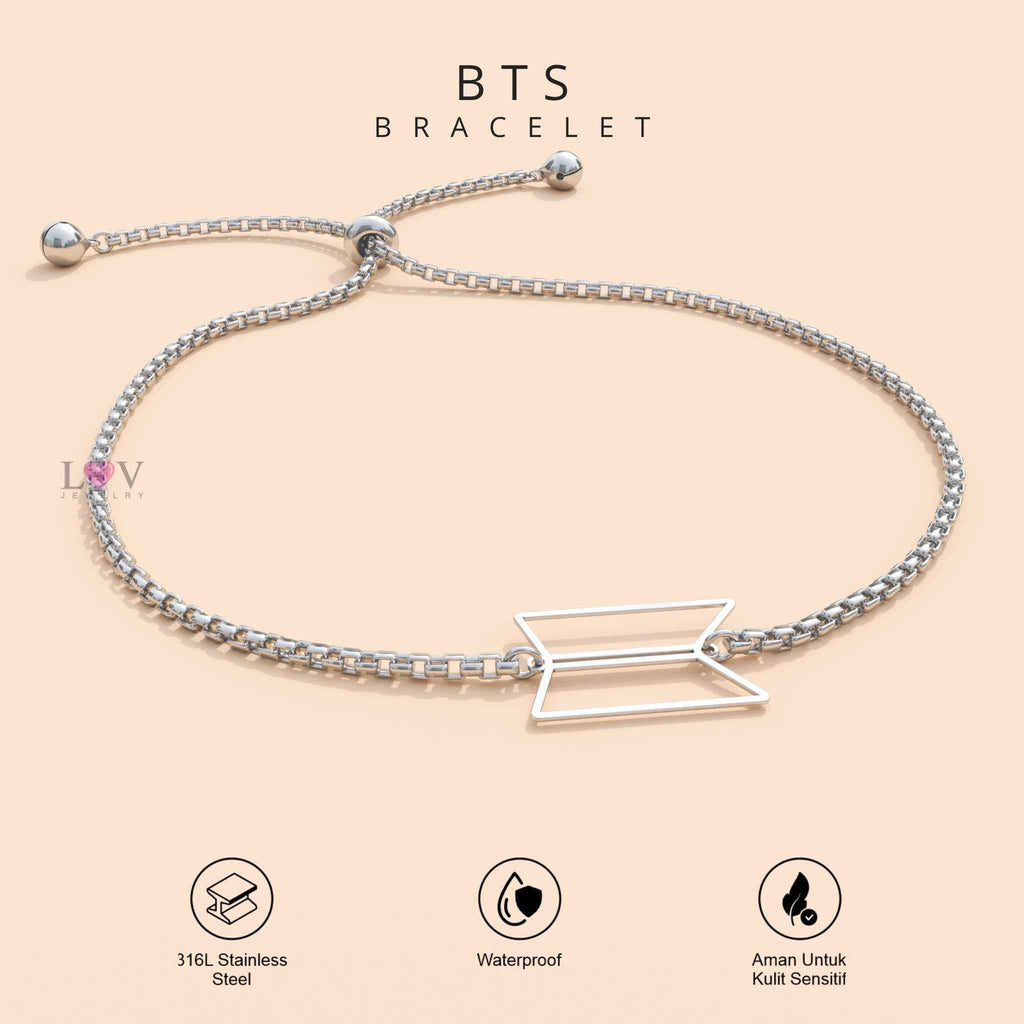 Gelang BTS Borahae ARMY OT7 Adjustable Aksesoris Kado Bias Kpop Korea Bangtan - BTS Bracelet