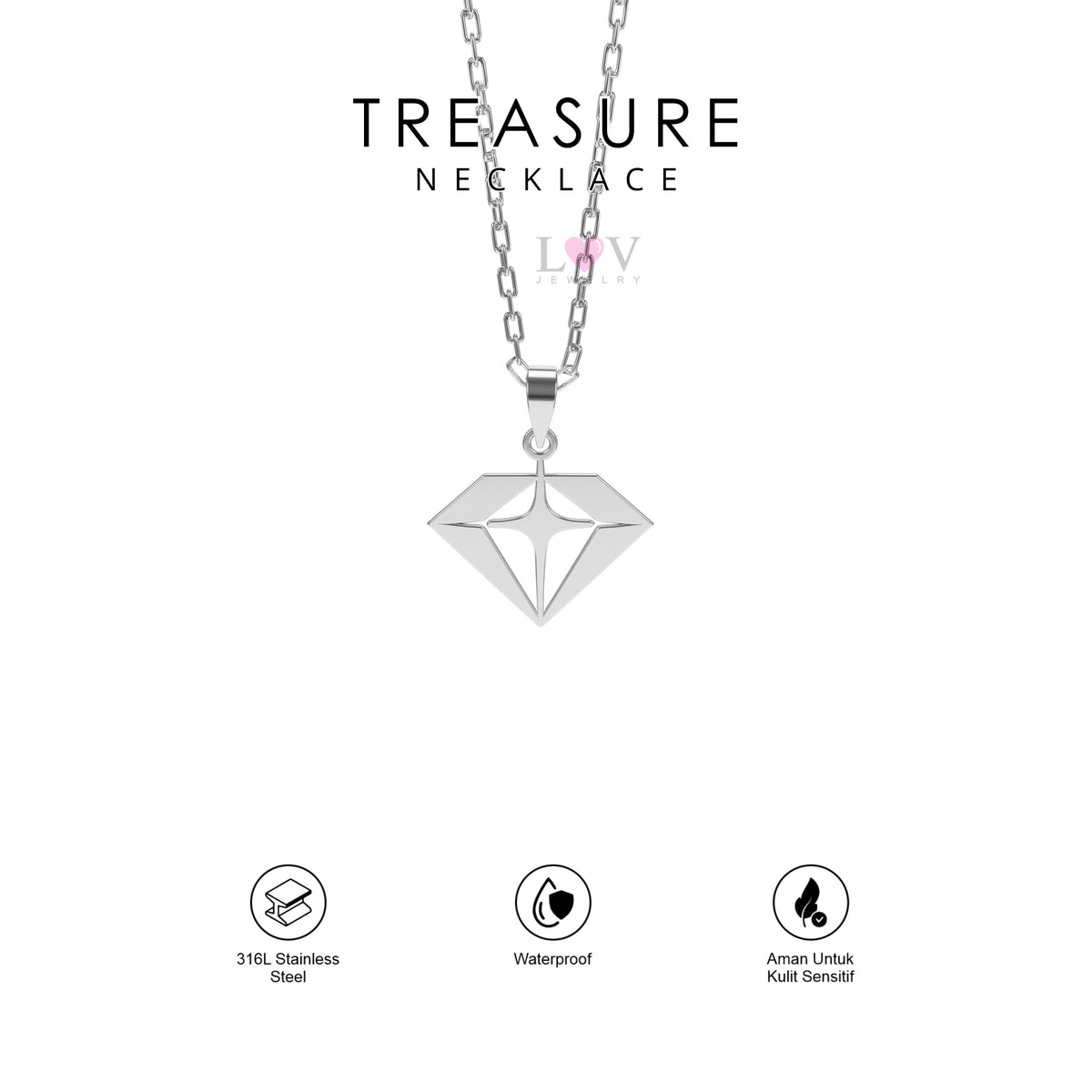 Kalung TREASURE Teume Kpop Aksesoris Fandom Stylish Bias Idol Bahan Anti karat - TREASURE Necklace