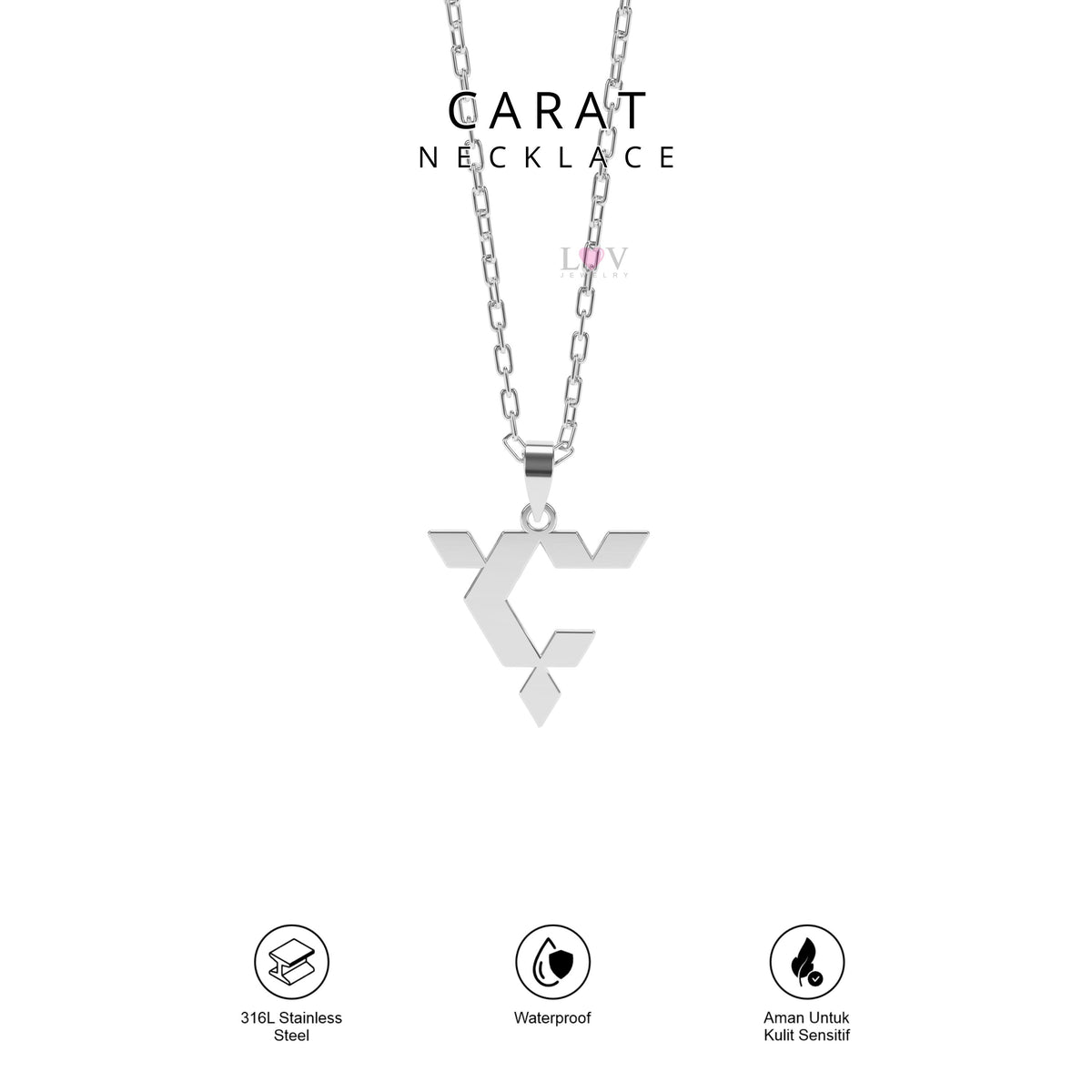Kalung Logo Seventeen Kpop Carat Stainless Steel Anti Karat Aksesoris Kpopers - Seventeen Necklace