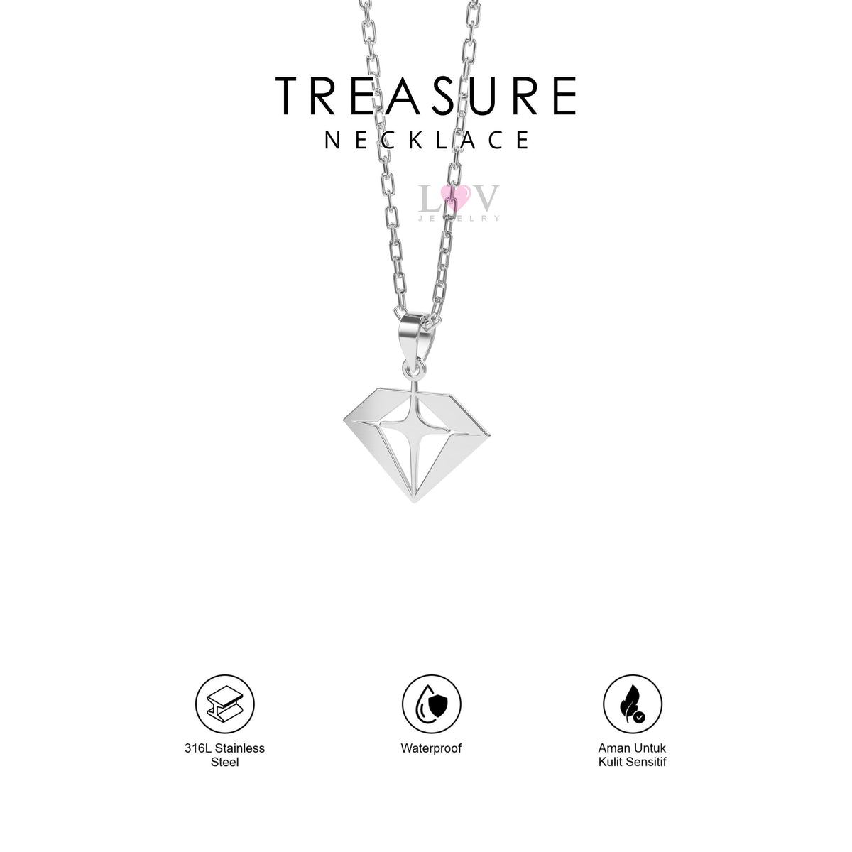 Kalung TREASURE Teume Kpop Aksesoris Fandom Stylish Bias Idol Bahan Anti karat - TREASURE Necklace