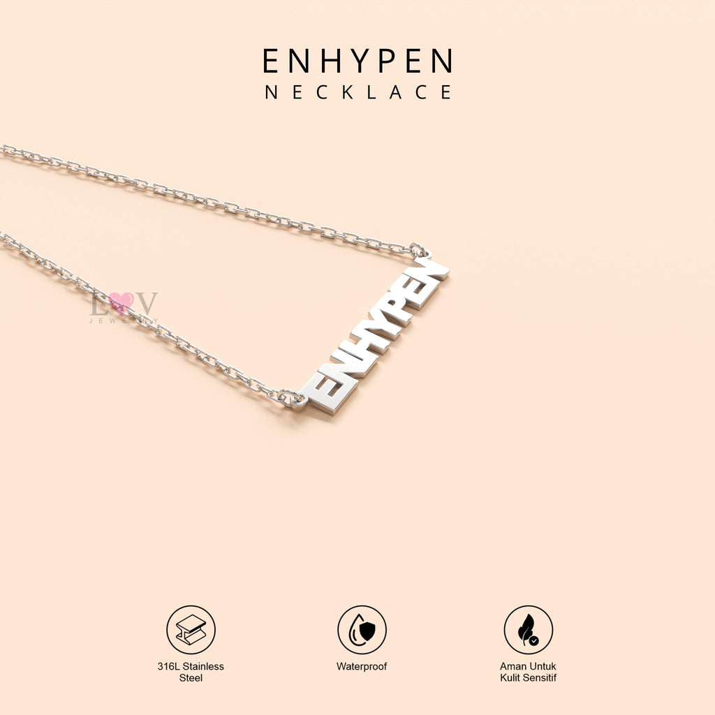 Kalung Enhypen Logo Kpop EN Aksesori Engene Gift Lucu Bias Kpop Vibes Trendy Stainless 316L Anti Karat - Enhypen Necklace
