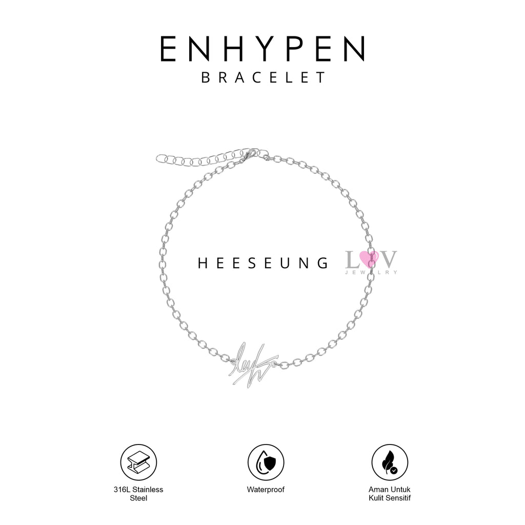 Gelang Tanda Tangan Enhypen Handwriting Signature Aksesoris Gift Engene Heeseung Jay Jake Sunghoon Sunoo Jungwon Niki - Enhypen Bracelet