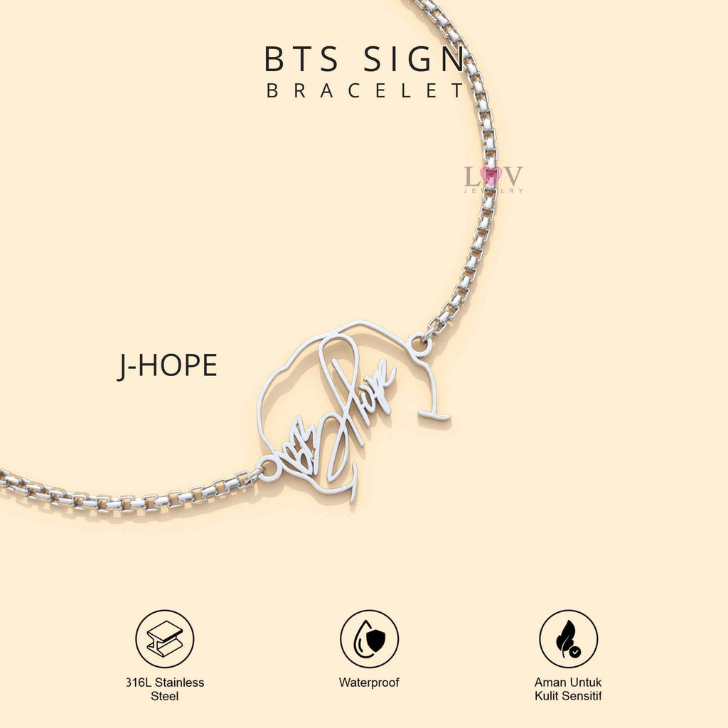Gelang Tanda Tangan BTS ARMY Bracelet Sign Kado Kpop Korea Bias Jungkook V Jimin - BTS Sign Bracelet