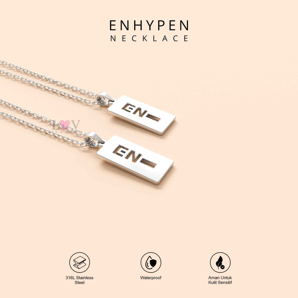 Kalung Enhypen Logo Kpop EN Aksesori Engene Gift Lucu Bias Kpop Vibes Trendy Stainless 316L Anti Karat - Enhypen Necklace
