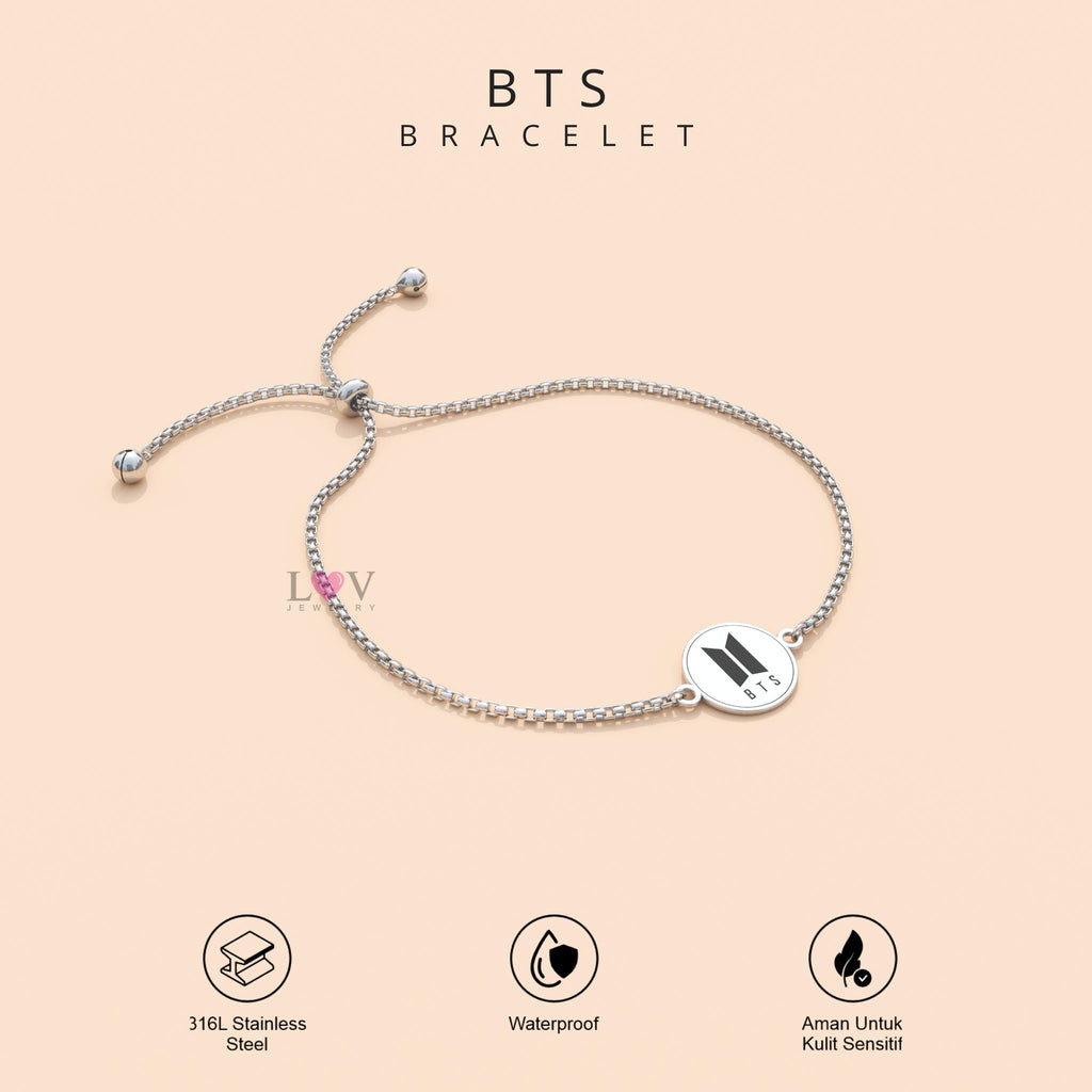 Gelang BTS Borahae ARMY OT7 Adjustable Aksesoris Kado Bias Kpop Korea Bangtan - BTS Bracelet