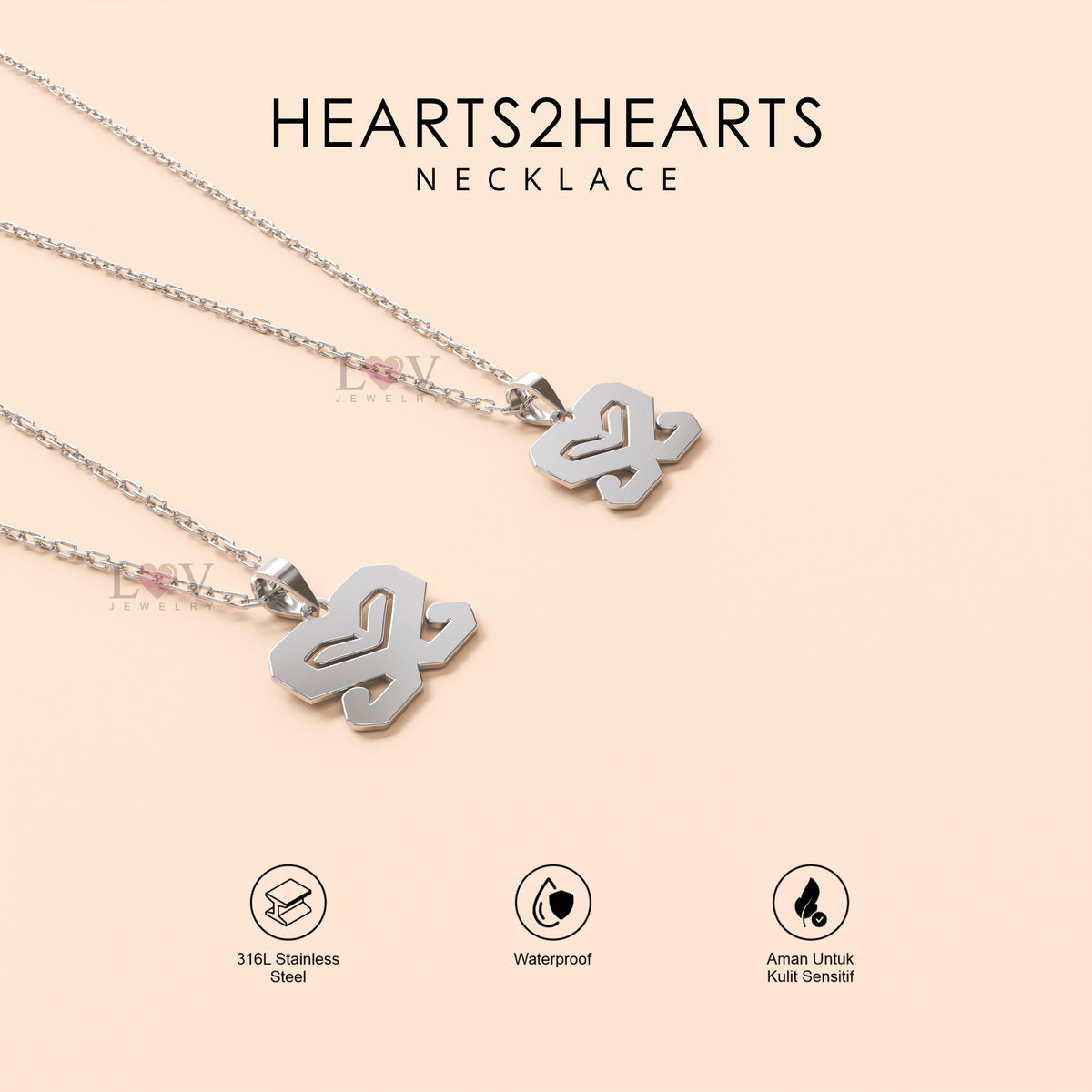 Kalung Hearts2Hearts Hachu Aksesoris Fandom Kpop Stainless Anti Karat - Hearts2Hearts Necklace