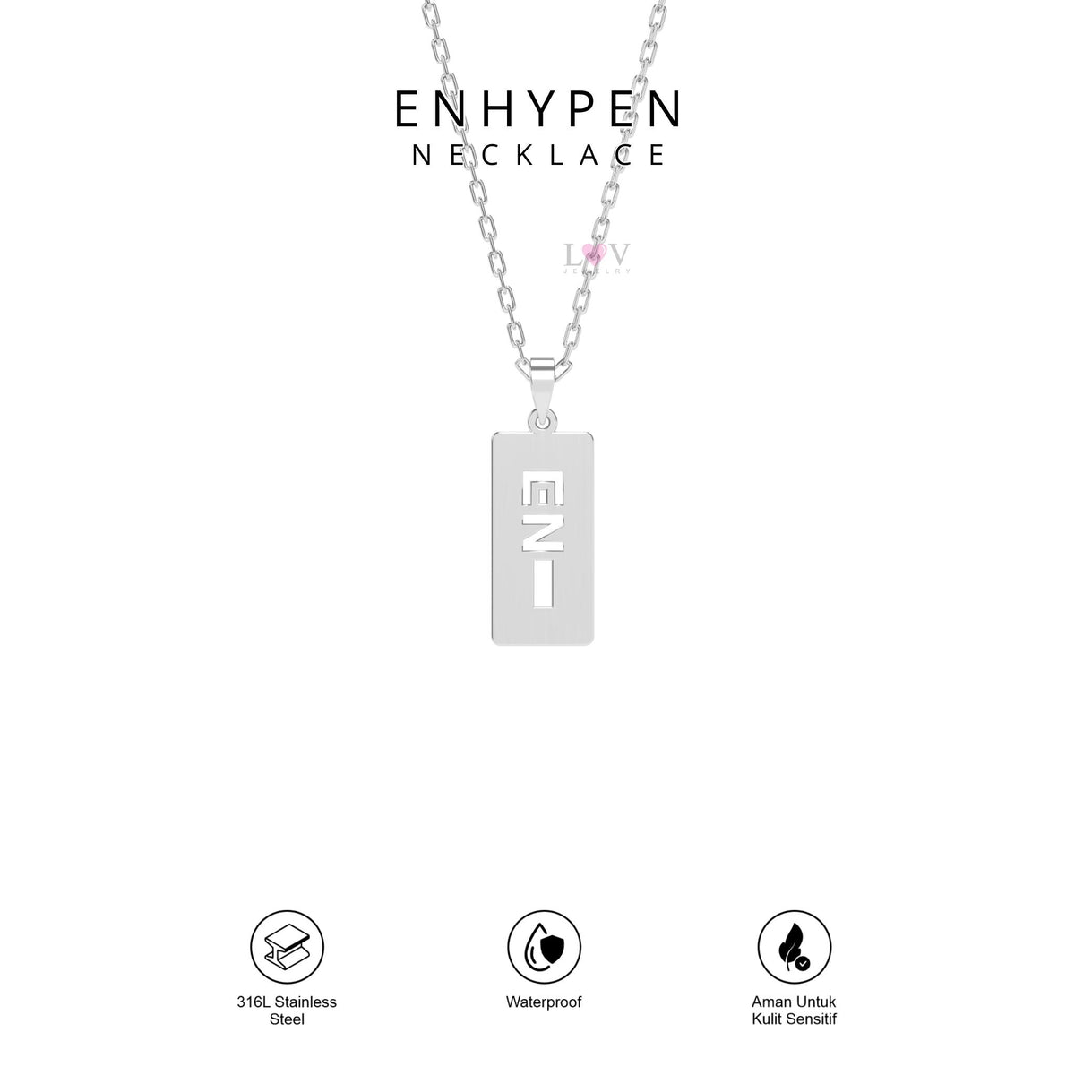Kalung Enhypen Logo Kpop EN Aksesori Engene Gift Lucu Bias Kpop Vibes Trendy Stainless 316L Anti Karat - Enhypen Necklace